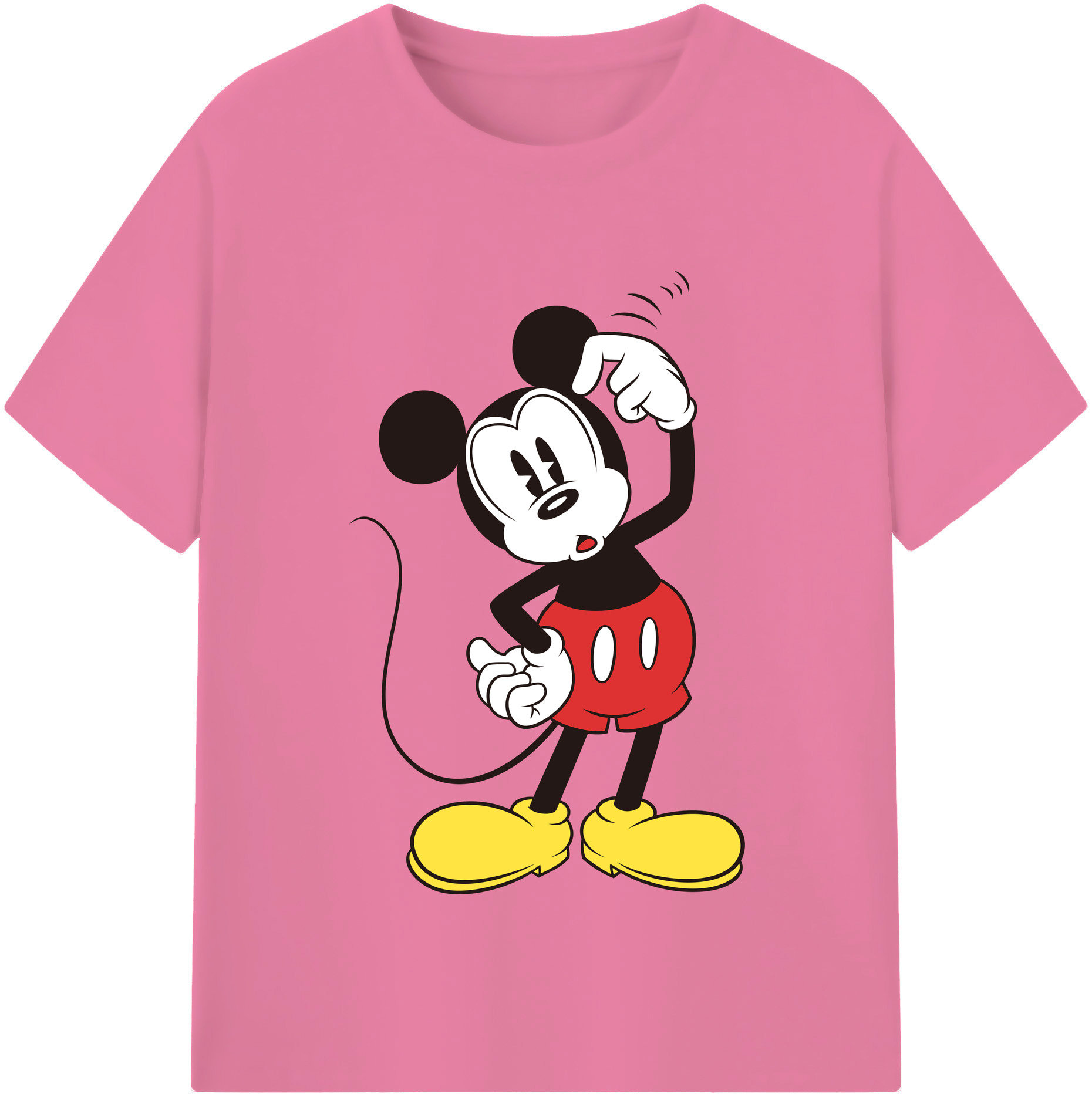 （画像用） ミッキーマウス Mickey Mouse 綿100％半袖Tシャツ（フロントプリント）
